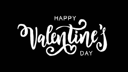 Valentines day logo animation, hand-drawn effect writing, ideal footage for romantic moments and for Valentines day, black and whiteの写真素材