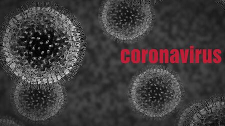 coronavirus animation, microscope view, simulation of the virus that affects china and the whole worldの写真素材