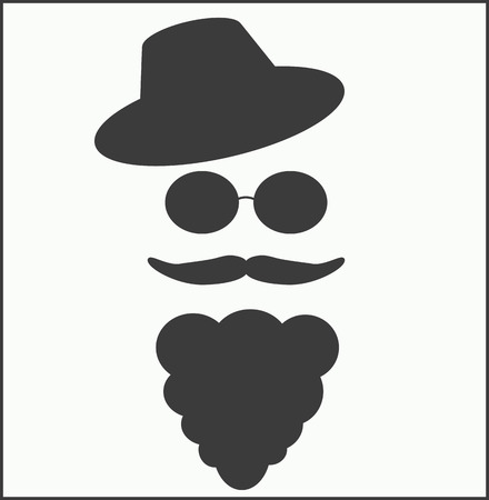 beard, mustache, hat, sunglassesのイラスト素材