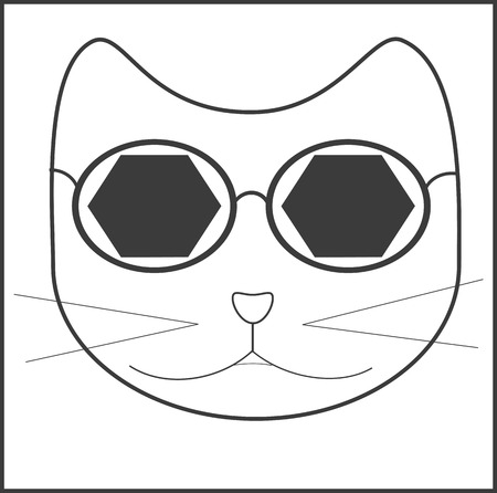 cat, sunglasses, accessory, mustacheのイラスト素材