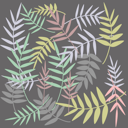 flowers, twigs, set, leavesのイラスト素材