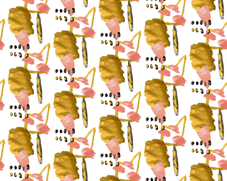 acrylic seamless pattern of spots and linesの写真素材