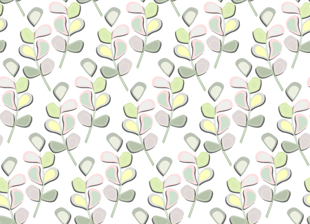 Seamless pattern with pastel flower and leafのイラスト素材