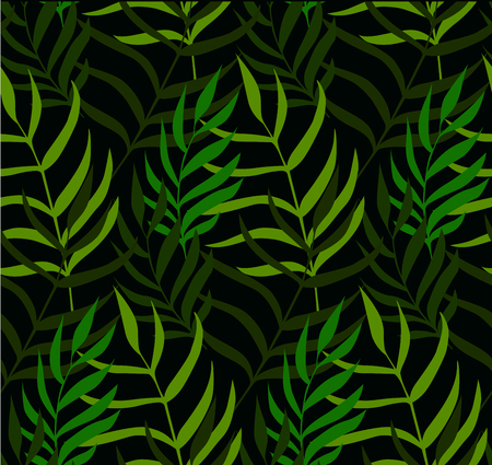 Leaves semless pattern. Tropical, herbs background. Green grass textureのイラスト素材