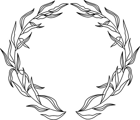 Leaves frame set. Herbarium. Design element for invitations to the wedding, birthday. For postcard design.のイラスト素材