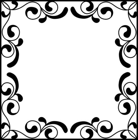 Vector vintage border frame engraving with retro ornamentのイラスト素材