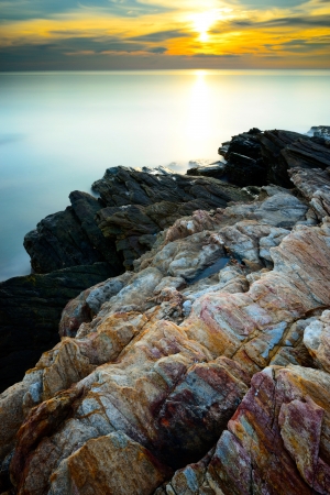 Sunset on the seaの写真素材