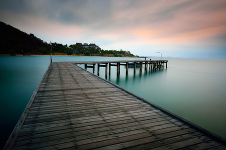 Bridge on the beachの写真素材