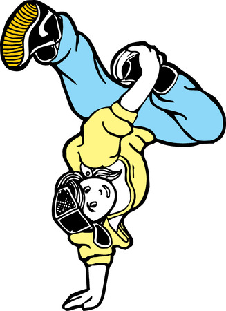 girl dancing with hatのイラスト素材