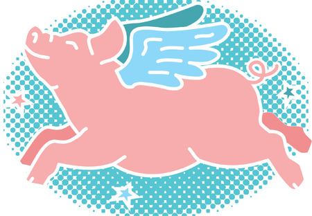 pig flyingのイラスト素材