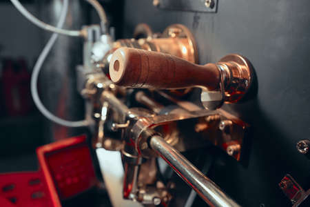 Various parts of a coffee roasting machine. Close up view.の写真素材
