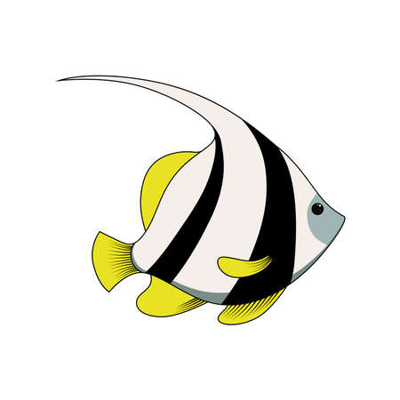 Vector image of sea fish. Little striped fish.のイラスト素材