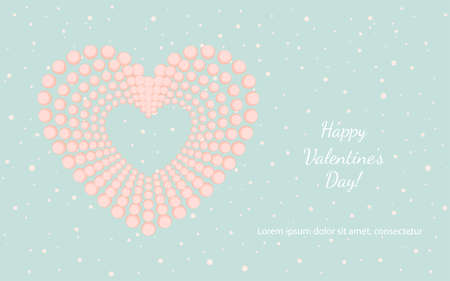 Illustration with pink hearts. Congratulations on Valentine's Day. Template for banners, cards, flyers.のイラスト素材