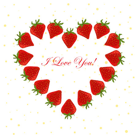Heart made from strawberries.のイラスト素材
