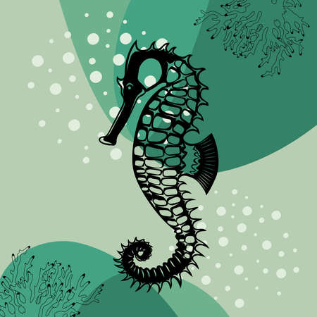 Abstract image of a seahorse. Design for banners, flyers, prints.のイラスト素材