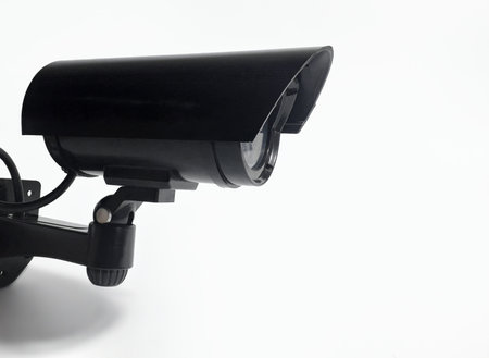 CCTV security camera on white background. Security camera for surveillance.