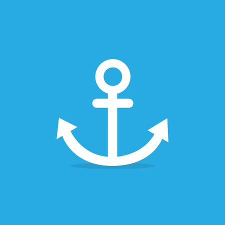 Anchor icon on blue background.のイラスト素材