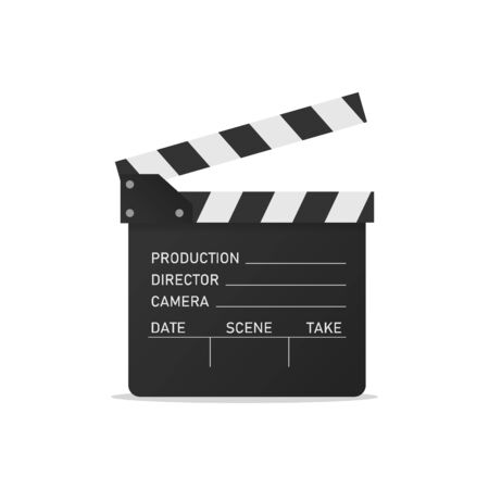 Movie clapper isolated on white background. Open clapperboard.のイラスト素材