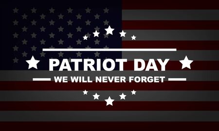 USA Patriot Day on flag background. Memorial Day September 11.のイラスト素材