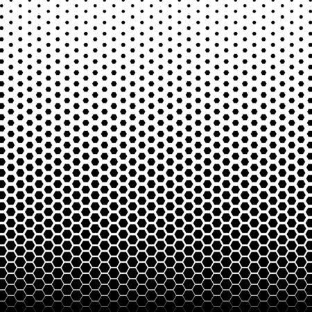 Geometric halftone pattern of black hexagons on a transparent background. Vector illustration. EPS 10のイラスト素材