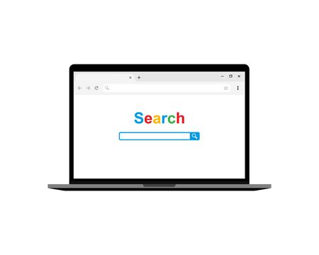 Computer with browser and search bar. Search on the Internet.のイラスト素材