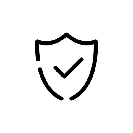 Shield Check Mark Icon on white background.のイラスト素材