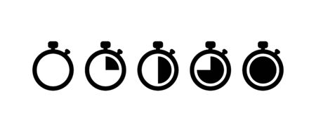 Countdown Timer vector icons set on white background. EPS 10のイラスト素材