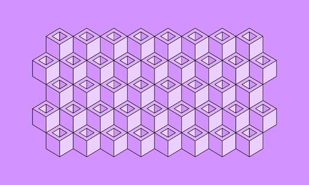Abstract geometric cubes on a purple background. Vector illustration EPS 10のイラスト素材