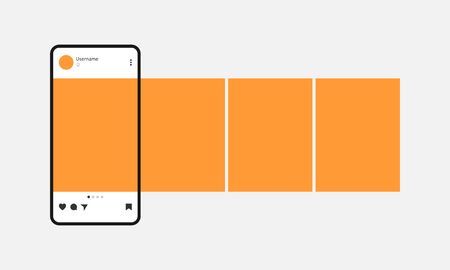 Mobile social network application on a smartphone screen mockup. Vector EPS 10