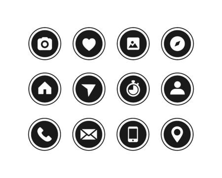 Social media icons set isolated on white background Vectorのイラスト素材
