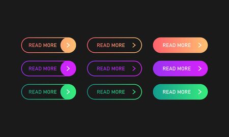 Read more button set in gradient style Vector EPS 10