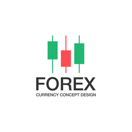 Forex trading icon. Candlestick chart with text. Vector EPS 10のイラスト素材