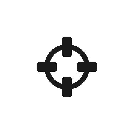 Target icon in black isolated on white background. Shooter game target symbol Vector EPS10のイラスト素材