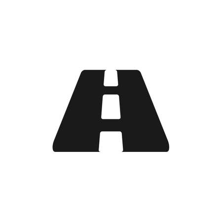 Road icon isolated. Track symbol in black Vector illustrationのイラスト素材