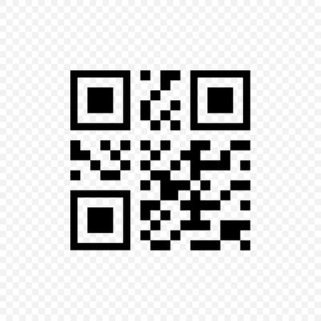 QR code black vector icon. Qr code payment scanning symbol isolated Vector