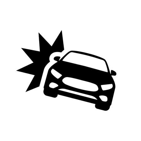 Car crash vector icon. Car accident symbolのイラスト素材