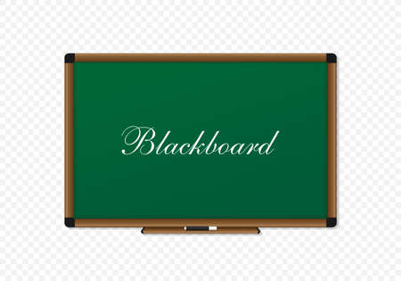 Realistic school blackboard in green color isolated on transparent background. Vector EPS 10のイラスト素材