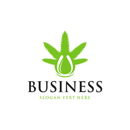 Cannabis Oil Vector Logo Designのイラスト素材