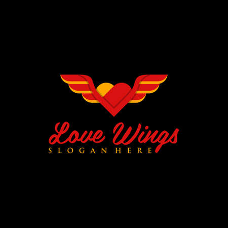 Love Wing Vector Logo Designのイラスト素材