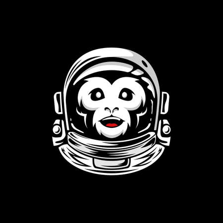 Monkey Astronaut Vector Logo Designのイラスト素材