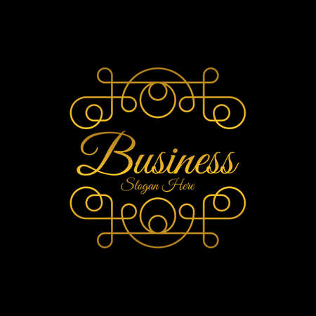 Frame Ornate Outline Logo Designのイラスト素材