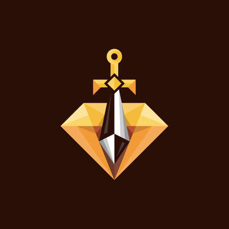 Diamond Sword Modern Logo Designのイラスト素材