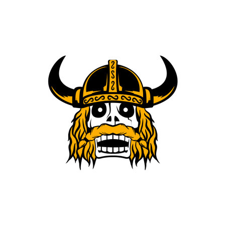 Viking Skull Mascot Vector Logo Designのイラスト素材