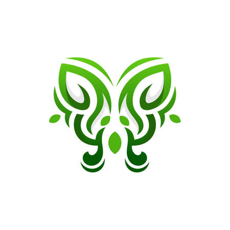Butterfly Nature Leaf Vector Logo Designのイラスト素材