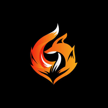 Fox Orange Mascot Vector Logo Designのイラスト素材