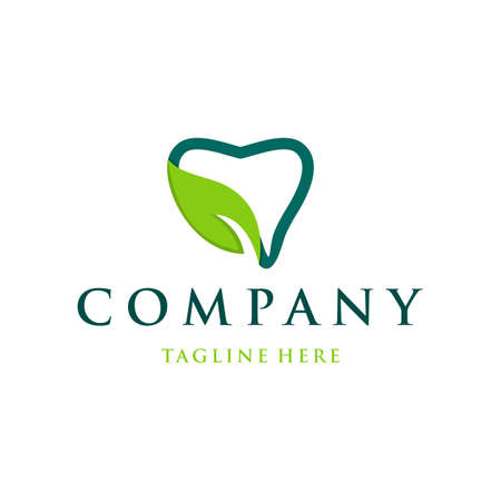 Dental Nature Leaf Logo Designのイラスト素材