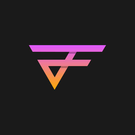 Letter VF Outline Business Logo Designのイラスト素材