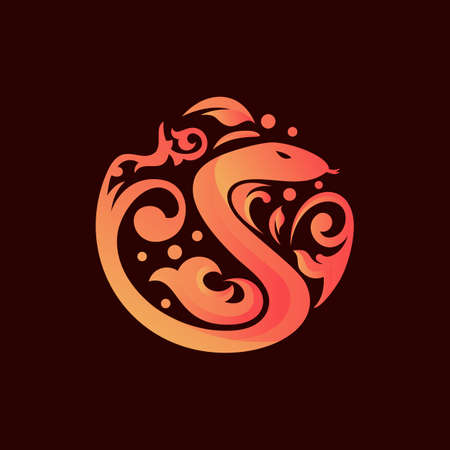 Snake Ornament Vector Logo Designのイラスト素材