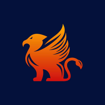 Griffin Mythical Vector Logo Designのイラスト素材