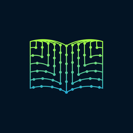 Book Circuit Outline Logo Designのイラスト素材